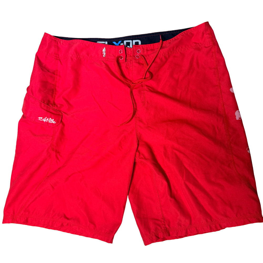 Salt Life Swim Surf Board Shorts SLX-QD Red Trunks Men's Size 40 XXL